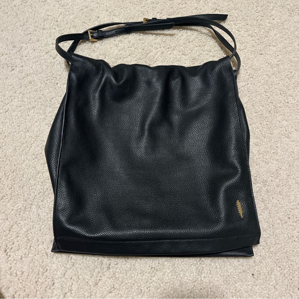 NWOT‎ Thacker Collette Chic Black Leather Shoulder Bag
